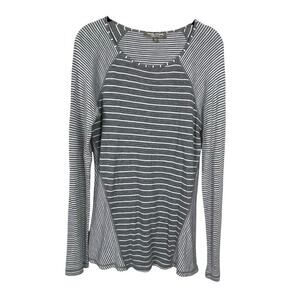 Tommy Bahama Reversible Women's Top Size‎ M Gray White Striped Long Line